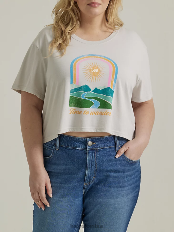 Lee mujer Camiseta corta con gráfico de novio Time to Wander (más) brezo de roca lunar ropa Z6H6F379