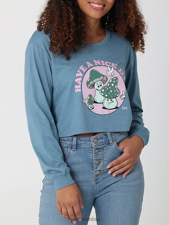 Lee mujer Que tengas un buen día, camiseta corta con gráfico de manga larga para novio. espacio azul ropa Z6H6F385
