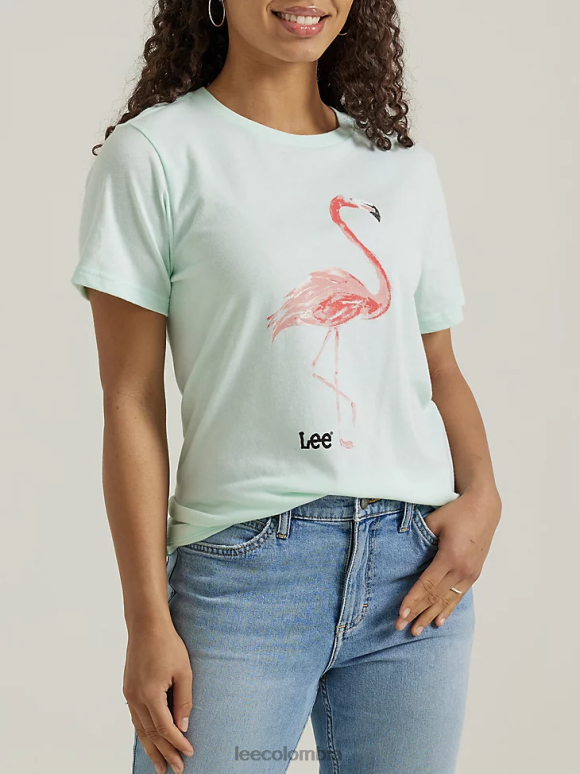 Lee mujer camiseta con estampado de flamenco brezo de vidrio marino ropa Z6H6F343