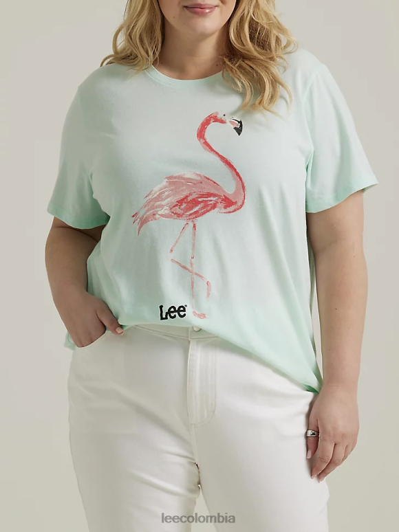 Lee mujer camiseta con estampado de flamenco (más) brezo de vidrio marino ropa Z6H6F348