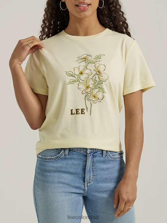 Lee mujer camiseta con estampado de flores brezo bañado por el sol ropa Z6H6F346