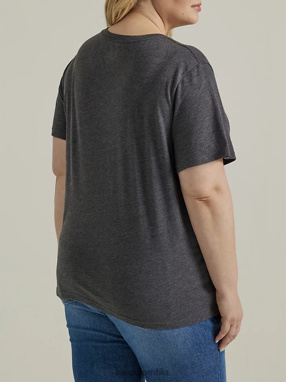 Lee mujer camiseta con estampado de flores de colores (más) brezo negro azabache ropa Z6H6F366