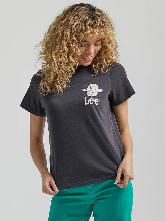 Lee mujer camiseta con gráfico de amigo vaquero negro azabache ropa Z6H6F370
