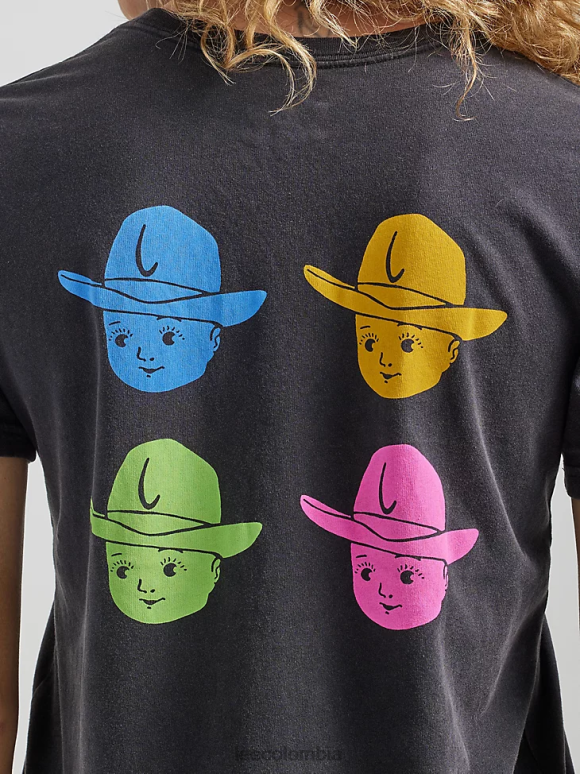 Lee mujer camiseta con gráfico de amigo vaquero negro azabache ropa Z6H6F370