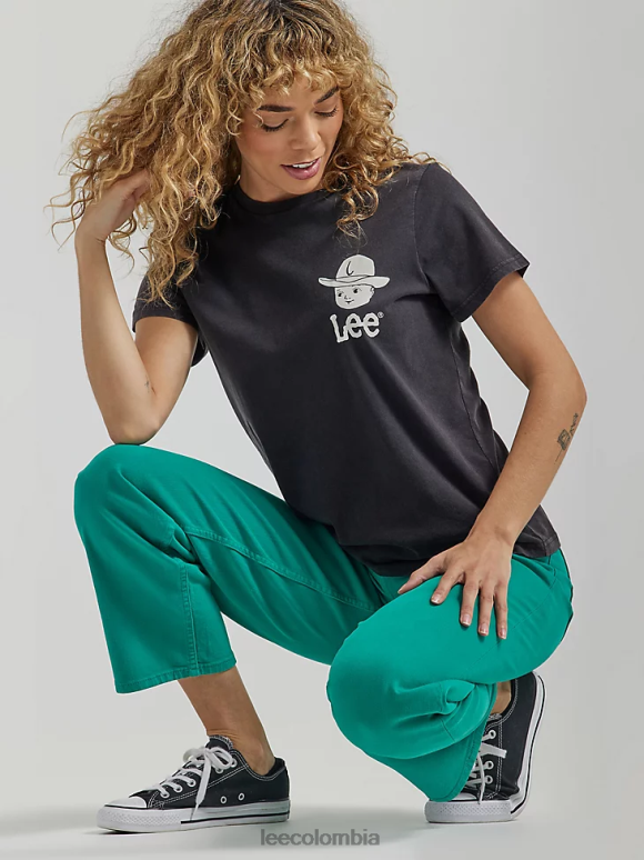 Lee mujer camiseta con gráfico de amigo vaquero negro azabache ropa Z6H6F370