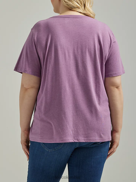 Lee mujer camiseta con gráfico de manos de astrología (más) ciruela oscura ropa Z6H6F363