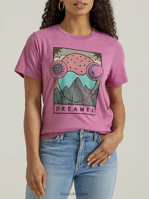 Lee mujer camiseta con gráfico de soñador brezo prunella ropa Z6H6F357