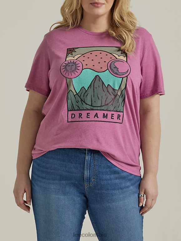 Lee mujer camiseta con gráfico dreamer (más) brezo prunella ropa Z6H6F354