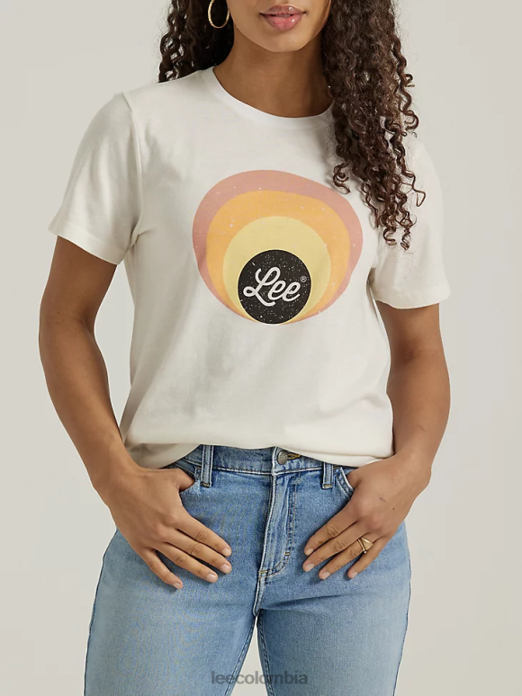Lee mujer camiseta con logo circular brezo de malvavisco ropa Z6H6F369