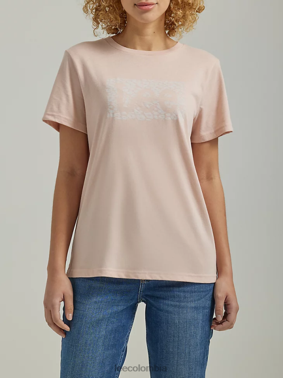 Lee mujer camiseta con logo de leopardo látigo de durazno ropa Z6H6F383