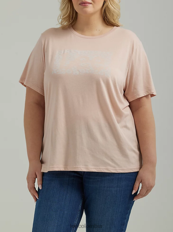 Lee mujer camiseta con logo de leopardo (más) látigo de durazno ropa Z6H6F390