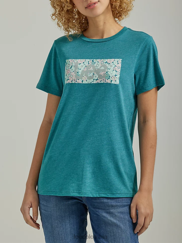 Lee mujer camiseta con logo y caja floral brezo verde azulado ropa Z6H6F382