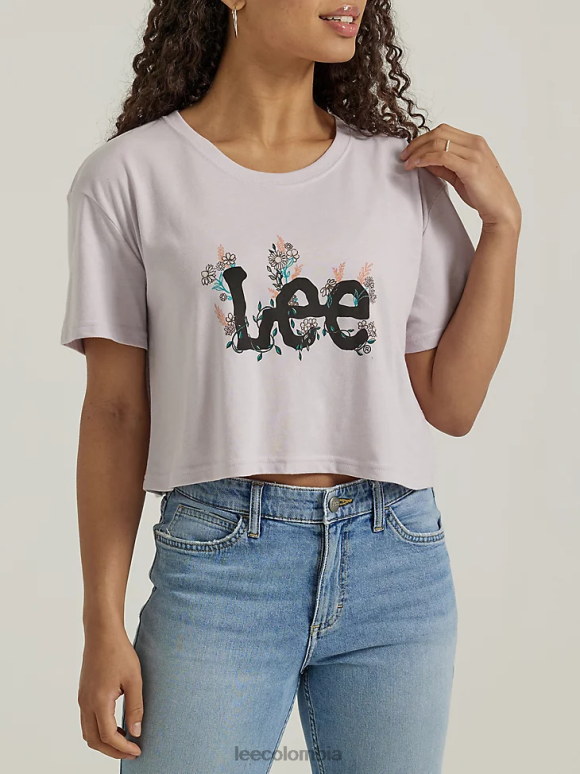 Lee mujer camiseta corta con estampado floral boyfriend Brezo lila brumoso ropa Z6H6F358