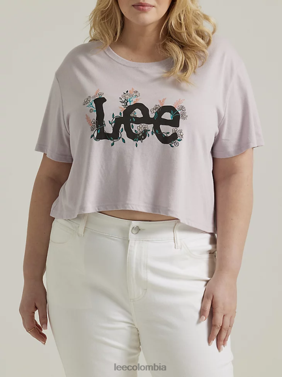 Lee mujer camiseta corta con estampado floral boyfriend (más) Brezo lila brumoso ropa Z6H6F380