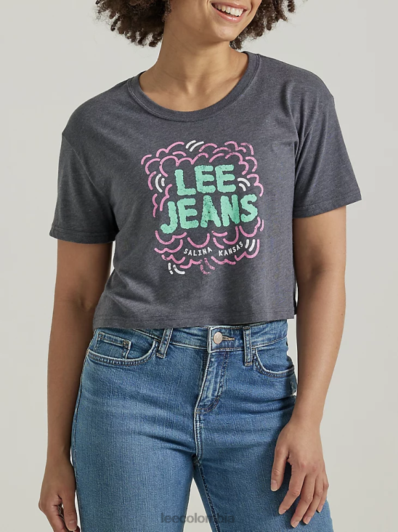 Lee mujer camiseta estilo boyfriend con estampado de jeans brezo de carbón ropa Z6H6F378