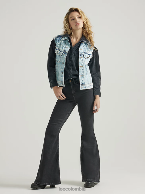 Lee mujer Vaqueros acampanados Ever Fit de talle alto, modernos y vintage avery negro ropa Z6H6F147