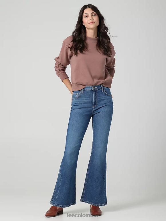 Lee mujer Vaqueros acampanados de talle alto y abertura de colección europea janet ropa Z6H6F171