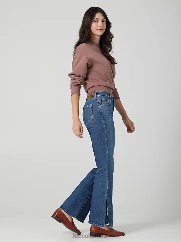 Lee mujer Vaqueros acampanados de talle alto y abertura de colección europea janet ropa Z6H6F171