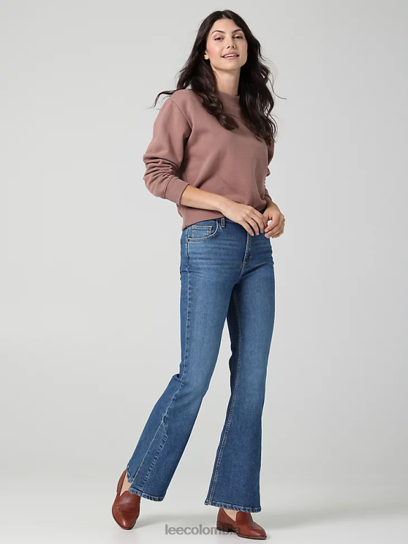 Lee mujer Vaqueros acampanados de talle alto y abertura de colección europea janet ropa Z6H6F171