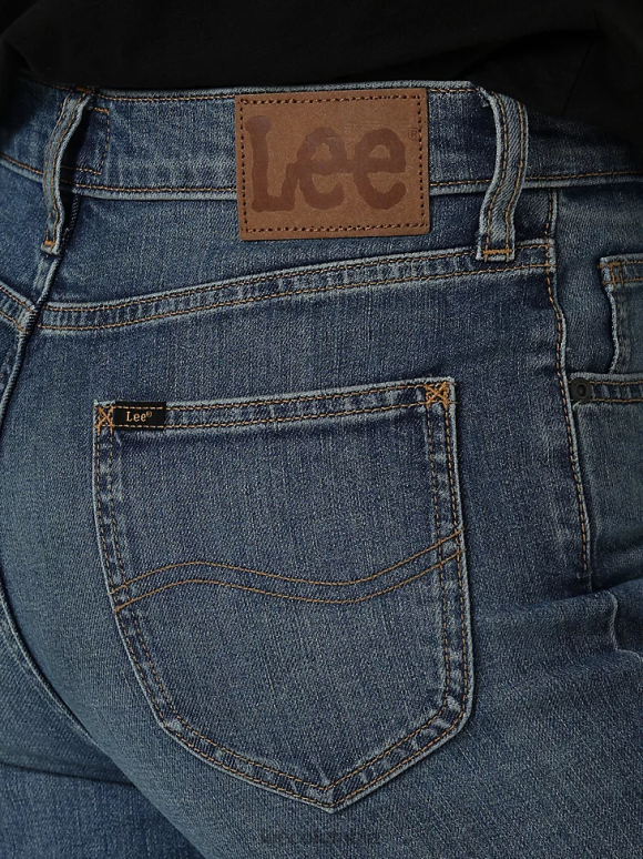 Lee mujer Vaqueros acampanados de talle alto y abertura de colección europea piedra solar ropa Z6H6F173