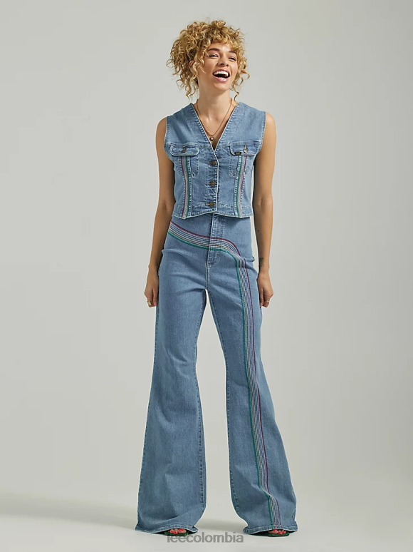 Lee mujer Vaqueros súper acampanados de talle alto y arcoíris de Freeway of Love medio arcoiris ropa Z6H6F148