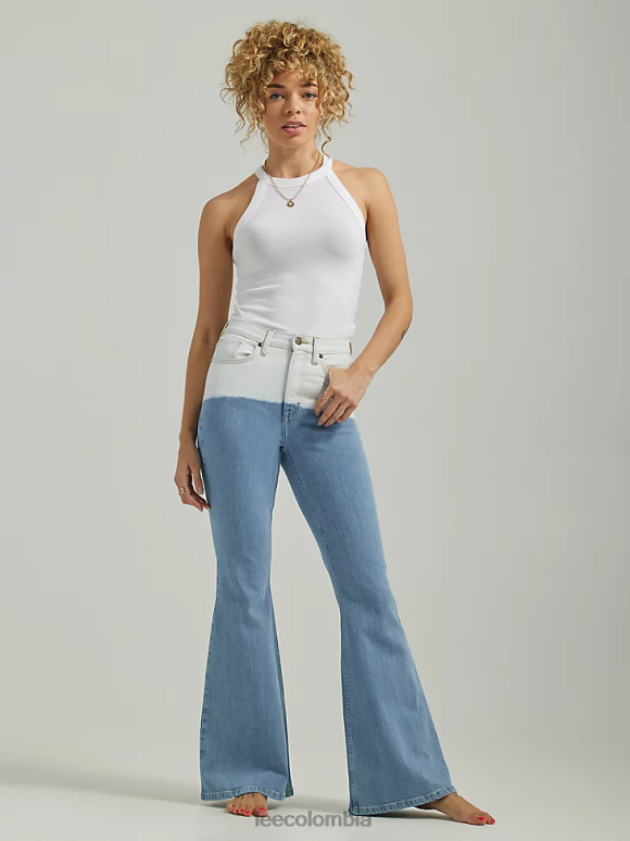 Lee mujer jeans acampanados de talle alto con efecto desteñido hacia el mar ropa Z6H6F160