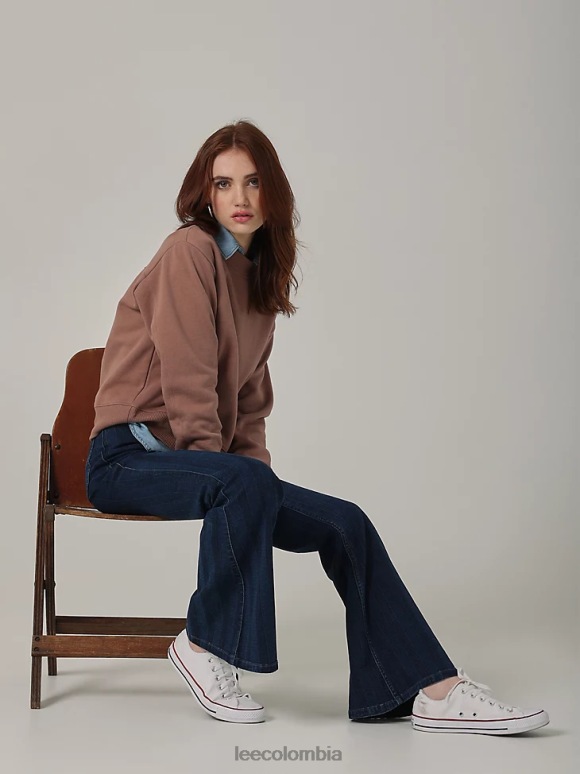 Lee mujer jeans acampanados de talle alto, modernos y vintage raya media ropa Z6H6F152