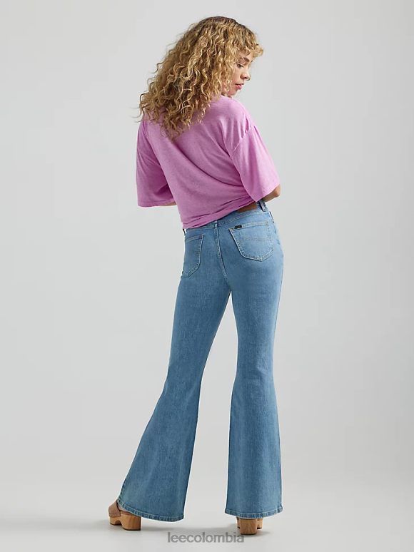 Lee mujer jeans acampanados de talle alto y rotos ritmo glacial dx ropa Z6H6F162