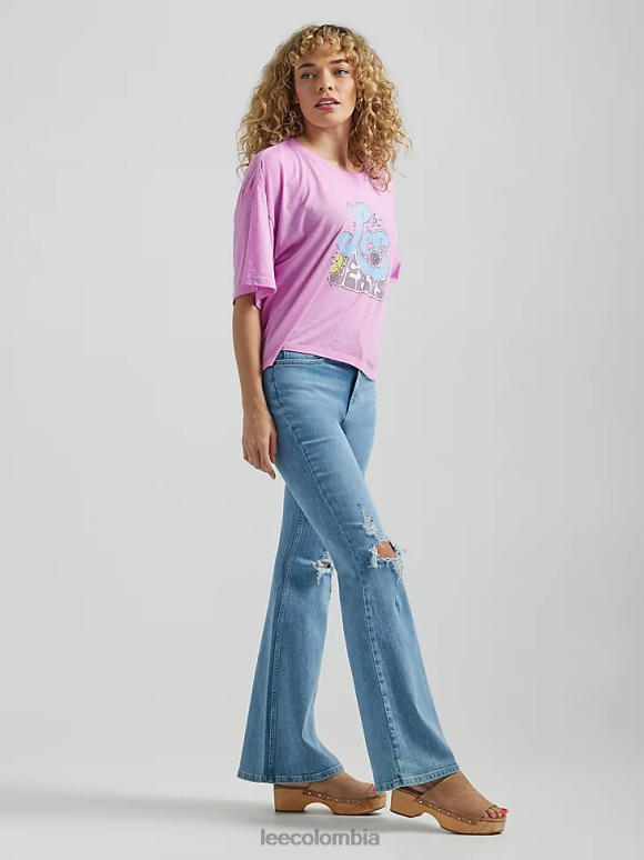 Lee mujer jeans acampanados de talle alto y rotos ritmo glacial dx ropa Z6H6F162
