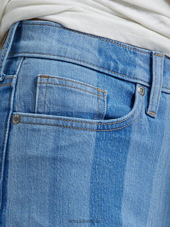 Lee mujer jeans acampanados de tiro alto a rayas golpes de azul ropa Z6H6F159