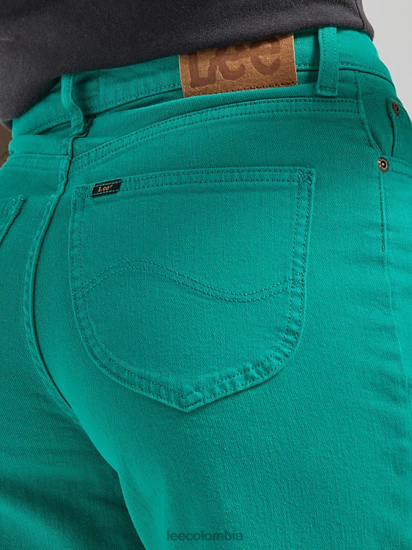 Lee mujer jeans tobilleros de color con pernera ancha y talle alto enigma verde ropa Z6H6F165