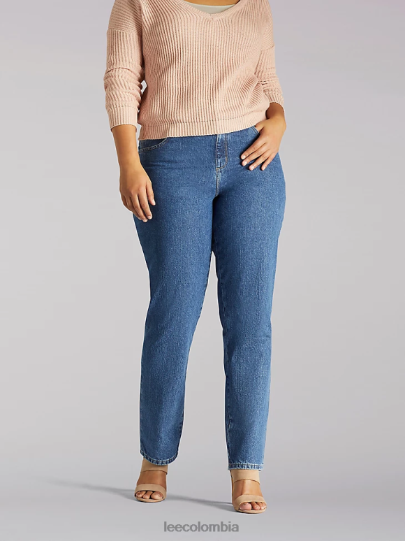 Lee mujer Jean de pierna recta, corte relajado, 100 % algodón (plus) livia ropa Z6H6F60