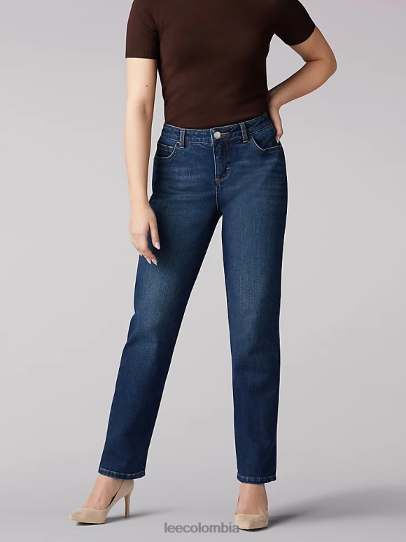 Lee mujer Jeans de pierna recta con ajuste relajado y adelgazamiento instantáneo, ajuste clásico (petite) elis ropa Z6H6F37