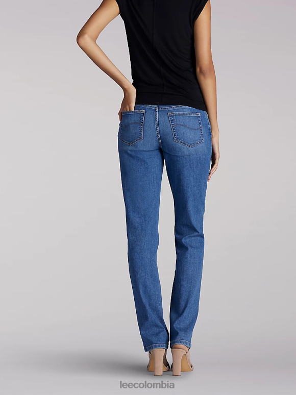 Lee mujer Vaqueros elásticos de pierna recta y ajuste relajado (pequeño) meridiano ropa Z6H6F100