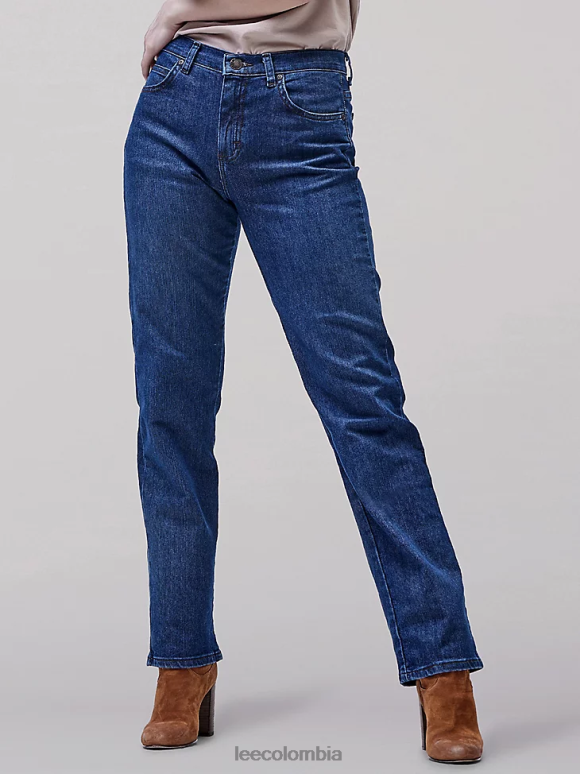 Lee mujer jeans originales de pierna recta y corte relajado (petite) enjuague premium ropa Z6H6F64