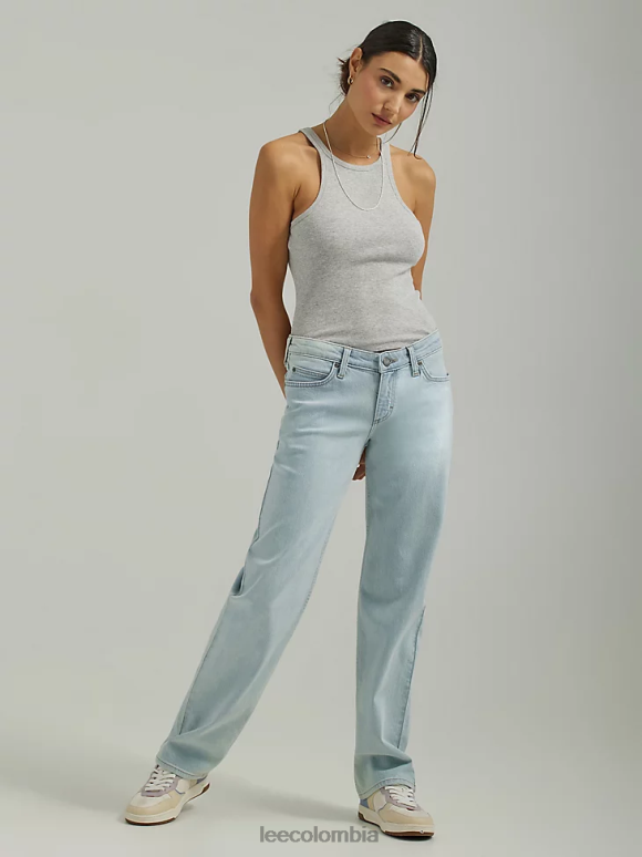 Lee mujer jeans rectos de talle bajo caminata matutina ropa Z6H6F12