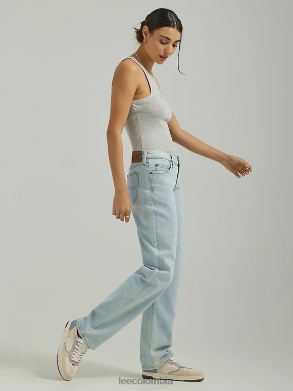 Lee mujer jeans rectos de talle bajo caminata matutina ropa Z6H6F12