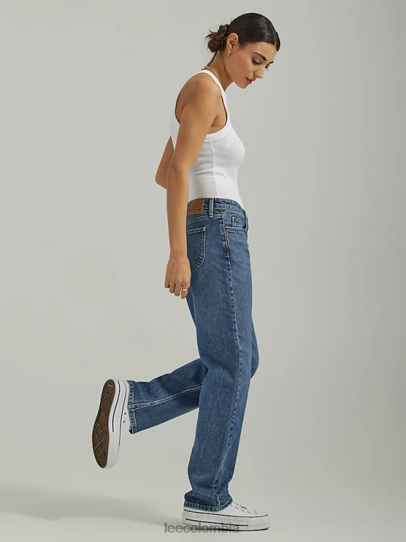 Lee mujer jeans rectos de talle bajo velocidad azul ropa Z6H6F13