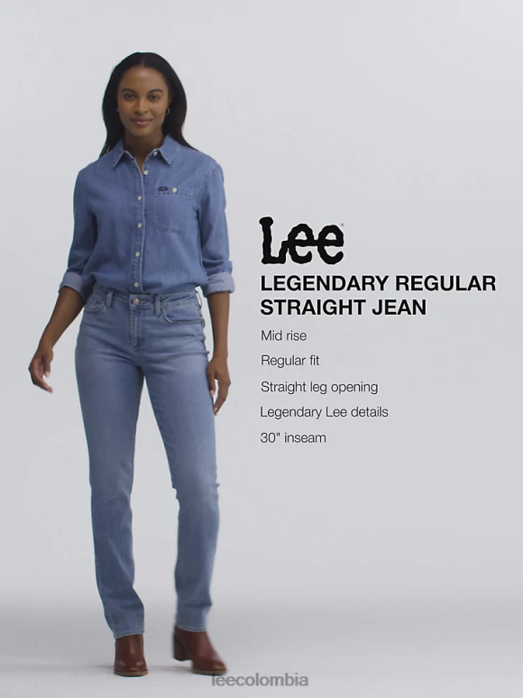 Lee mujer legendario jean recto regular ojo de tigre ropa Z6H6F44